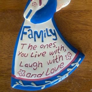 Family ceramic angel wall hanging